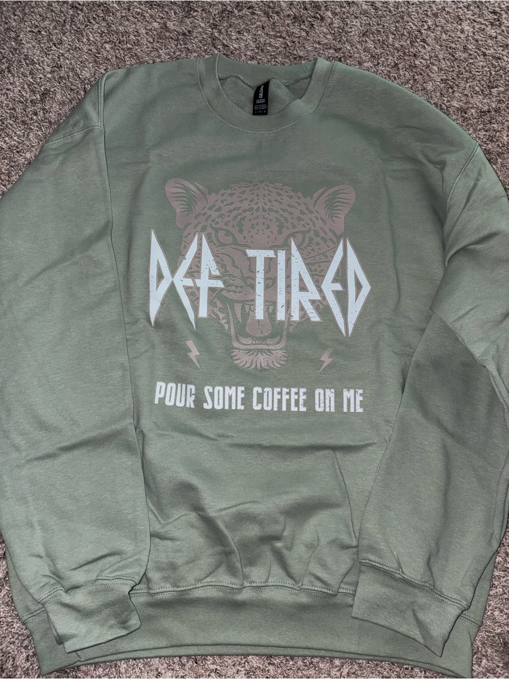 Gildan Olive Green Graphic Crewneck Sweatshirt